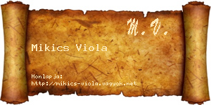 Mikics Viola névjegykártya